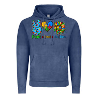 Vintage Denim peace love autism Vintage Hoodie - AdoDesignShop