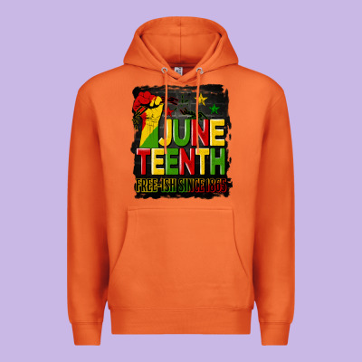 Juneteenth Fist Free Ish Since 1865 With Background Premium Hoodie Designed By Hra Design Shop