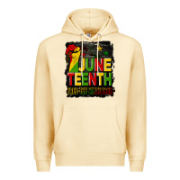 Pina Colada juneteenth fist free ish since 1865 with background Premium Hoodie - HRA Design Shop