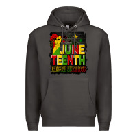 Smoke juneteenth fist free ish since 1865 with background Premium Hoodie - HRA Design Shop