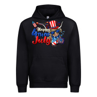 Black Happy 4th of July cow Urban Hoodie - CowGirlArtShop