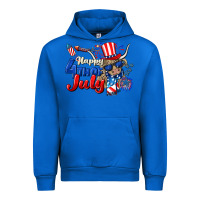 Cobalt Happy 4th of July cow Urban Hoodie - CowGirlArtShop