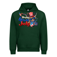 Forest Green Happy 4th of July cow Urban Hoodie - CowGirlArtShop