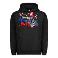 Pigment Black Happy 4th of July cow Urban Hoodie - CowGirlArtShop