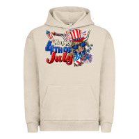 Pigment French Oak Happy 4th of July cow Urban Hoodie - CowGirlArtShop