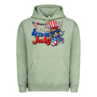 Pigment Oil Green Happy 4th of July cow Urban Hoodie - CowGirlArtShop