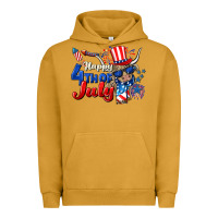 Pigment Peanut Butter Happy 4th of July cow Urban Hoodie - CowGirlArtShop