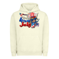 Pigment Pistachio Happy 4th of July cow Urban Hoodie - CowGirlArtShop