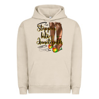 Pigment French Oak steppin' into juneteenth heels Urban Hoodie - HRA Design Shop