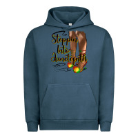 Pigment Midnight Navy steppin' into juneteenth heels Urban Hoodie - HRA Design Shop