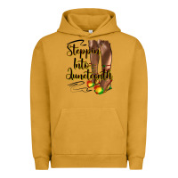 Pigment Peanut Butter steppin' into juneteenth heels Urban Hoodie - HRA Design Shop