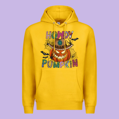 Howdy Pumpkin Premium Hoodie Designed By Cowhidedigitalart