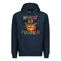 Navy howdy pumpkin Premium Hoodie - CowhideDigitalArt
