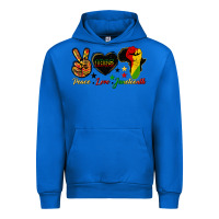 Cobalt peace love juneteenth raised fist Urban Hoodie - HRA Design Shop