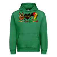 Emerald peace love juneteenth raised fist Urban Hoodie - HRA Design Shop