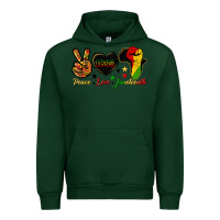 Forest Green peace love juneteenth raised fist Urban Hoodie - HRA Design Shop