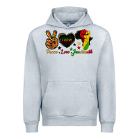 Heather Grey peace love juneteenth raised fist Urban Hoodie - HRA Design Shop
