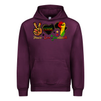 Mauve Wine peace love juneteenth raised fist Urban Hoodie - HRA Design Shop