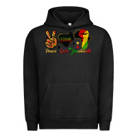 Pigment Black peace love juneteenth raised fist Urban Hoodie - HRA Design Shop
