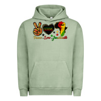 Pigment Oil Green peace love juneteenth raised fist Urban Hoodie - HRA Design Shop