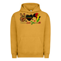 Pigment Peanut Butter peace love juneteenth raised fist Urban Hoodie - HRA Design Shop
