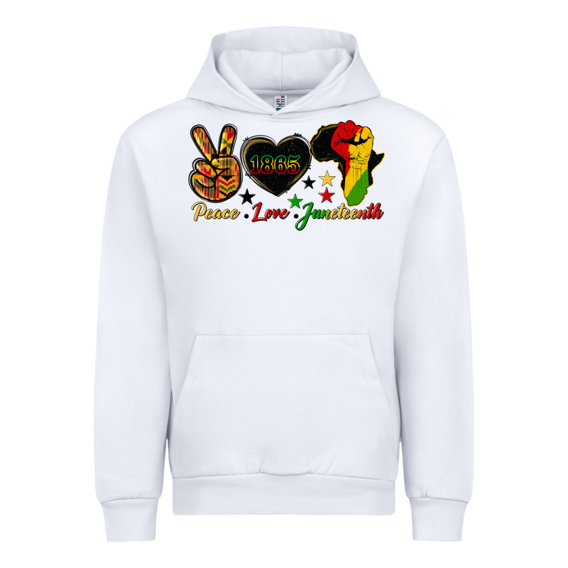 Peace Love Juneteenth Raised Fist Urban Hoodie by HRA Design Shop | Teevron