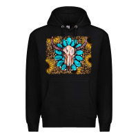 Black leopard sunflowers and gemstone skull Premium Hoodie - RanaPortraitStore