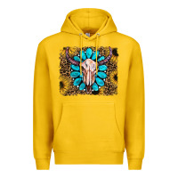 Lemon leopard sunflowers and gemstone skull Premium Hoodie - RanaPortraitStore
