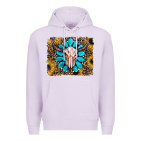 Lilac leopard sunflowers and gemstone skull Premium Hoodie - RanaPortraitStore