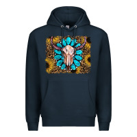 Navy leopard sunflowers and gemstone skull Premium Hoodie - RanaPortraitStore