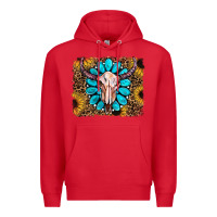 Red leopard sunflowers and gemstone skull Premium Hoodie - RanaPortraitStore