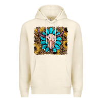 Tofu leopard sunflowers and gemstone skull Premium Hoodie - RanaPortraitStore
