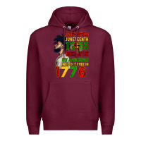 Burgundy July 4th Juneteenth 1865 Premium Hoodie - CowGirlArtShop