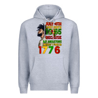Heather Grey July 4th Juneteenth 1865 Premium Hoodie - CowGirlArtShop