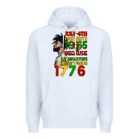White July 4th Juneteenth 1865 Premium Hoodie - CowGirlArtShop