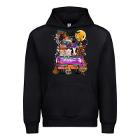 Black Hallloween Farm animals Truck Urban Hoodie - CowhideDigitalArt