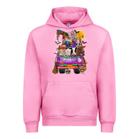 Fuchsia Pink Hallloween Farm animals Truck Urban Hoodie - CowhideDigitalArt