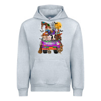 Heather Grey Hallloween Farm animals Truck Urban Hoodie - CowhideDigitalArt