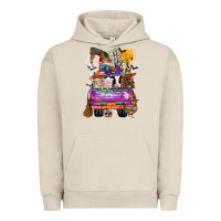 Pigment French Oak Hallloween Farm animals Truck Urban Hoodie - CowhideDigitalArt