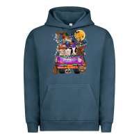 Pigment Midnight Navy Hallloween Farm animals Truck Urban Hoodie - CowhideDigitalArt
