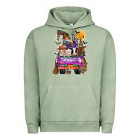 Pigment Oil Green Hallloween Farm animals Truck Urban Hoodie - CowhideDigitalArt