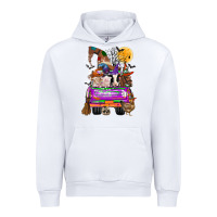 White Hallloween Farm animals Truck Urban Hoodie - CowhideDigitalArt
