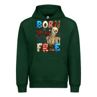 Forest Green Born to be free with skeleton 4th of july Urban Hoodie - Neo Western