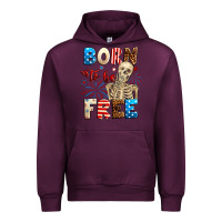 Mauve Wine Born to be free with skeleton 4th of july Urban Hoodie - Neo Western