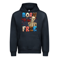 Navy Born to be free with skeleton 4th of july Urban Hoodie - Neo Western