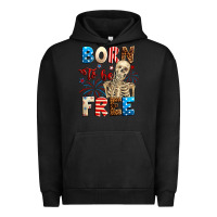 Pigment Black Born to be free with skeleton 4th of july Urban Hoodie - Neo Western
