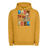 Pigment Peanut Butter Born to be free with skeleton 4th of july Urban Hoodie - Neo Western