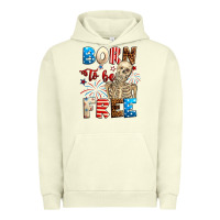 Pigment Pistachio Born to be free with skeleton 4th of july Urban Hoodie - Neo Western