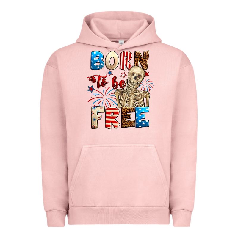 Born To Be Free With Skeleton 4th Of July Urban Hoodie by Neo Western | Teevron