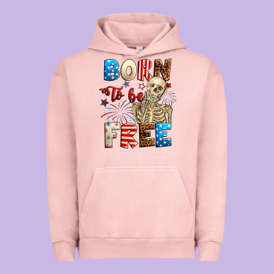 Born To Be Free With Skeleton 4th Of July Urban Hoodie Designed By Neo Western